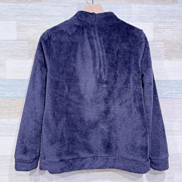Talbots Plush Fleece Mock Neck Sweater Black Lightweight Casual Womens Small - Picture 3 of 6